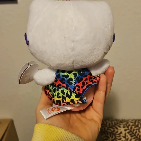 5.5" Hello Kitty TY Plush w Rainbow Leopard Print 2017 - Picture 2 of 6